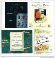 Etiquettes  Vin D'Alsace Auxerrois 1997, Pinot Blanc 2000, Floralies 1996 Et Tokay Pinot Gris 1998 - - Vino Bianco