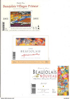 Etiquettes Beaujolais 2002 Villages Primeur, Primeur Caves De La Visitation Et Nouveau V.D. - - Beaujolais