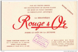 Buvard:  Bibliothèque ROUGE Et OR, Cachet Librairie Centrale Des Facultés P.Lavandier,  5 Rue V.Hugo Lyon . - Cartoleria