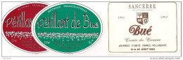 Etiquettes Vin De SANCERRE 1992, Bué Cuvée Du Comice 21,22/08/1993 Amitié Franco- Hollandaise Et Pétillant - - Colecciones & Series