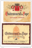 2 Etiquettes Anciennes  CHATEAUNEUF Du PAPE  Dont Pierre Amadieu -- - Côtes Du Rhône