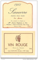 Etiquettes  Vin  De SANCERRE 1982 Et Vin Rouge  André Raffaitin  à Bué En Sancerrois - - Collections, Lots & Séries