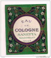 Etiquette Eau De Cologne Sanetta Sanders & Cie à Leyde - - Etiquettes