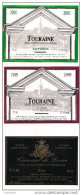 3 Etiquettes  TOURAINE Sauvignon 2001 , Gamay  1999 Et Crémant De Loire  A.Courtault à Thésée La Romaine - - Collections, Lots & Séries