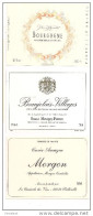 3 Etiquette  Bourgogne P.Beuchet, Beaujolais Villages E.Meurgey-Perron Et Morgon Cuvée Aucagne - - Beaujolais