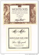 2 étiquettes  Montlouis 2002  Croix Des Granges Et Loire Rive Gauche 2003 à Montlouis Sur Loire - Witte Wijn