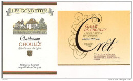 Etiquettes Vin De Suisse:  Choully: Chardonnay Les Gondettes Et Gamay Domaine Du Crêt - - Verzamelingen, Voorwerpen En Reeksen