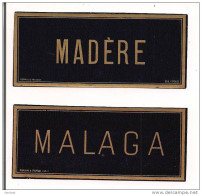 Etiquettes  Madère Et Malaga - Chromo-litho - Imprimeur Romain Et Palyart Fin 19è - - Verzamelingen, Voorwerpen En Reeksen