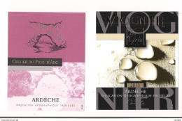 Etiquettes Ardèche Cellier Du Pont D'Arc Et Viognier Terre De Grès 2013 - IGP - - Witte Wijn