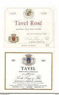 2 Etiquettes  Tavel 1981 Et Tavel Rosé - A;de Luze & Fils - - Côtes Du Rhône