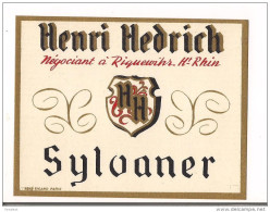 Etiquette Sylvaner Henri Hedrich à Riquewhir - - Witte Wijn
