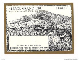 Etiquette Alsace Grand Cru Henri Fuchs à Ribeauvillé - - Weisswein