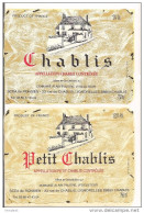 Etiquettes Vin De CHABLIS Et Petit Chablis, Yonne - - Vino Blanco