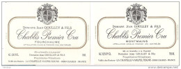 Etiquettes Vin De CHABLIS : Premier Cru Fourchaume Et Montmains , La Chapelle Vaulpelteigne, Yonne - - Weisswein