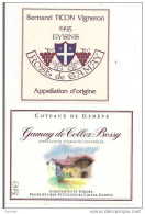 Etiquettes Vin De Suisse: Gamay Rosé 1995  Eysins Et De Collex-Bossy Côteaux De Genève - - Collections & Sets