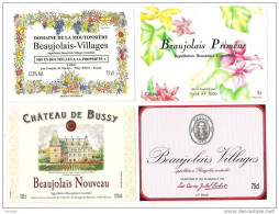 Etiquettes Vin  Du  BEAUJOLAIS   Villages, Primeur Et Nouveau  - - Beaujolais