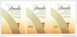 Etiquettes Vin De Suisse: Paradis Choully R.Burgdorfer Pinot Blanc 1988, Réserve Choully 1989 Et 1990 - - Collections, Lots & Séries