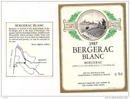 étiquette Bergerac Blanc  - 1987 - Imp. Baillet, Bordeaux - - Bergerac