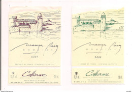 2 Etiquettes Vin De Collioure " Manya Puig " 2007 - Rouge, Blanc - - Languedoc-Roussillon