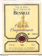 étiquette Vin Des Côteaux De Bessile - Cuvée Du Cinquantenaire - 1937-1987 - Montagnac - - Languedoc-Roussillon