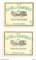 2 étiquettes Décollées - Vin De Pays Du Gard - Cuvée Des Chartreux 2002 Et 2003 - Cellier Des Chartreux à Pujaut - - Languedoc-Roussillon