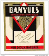 étiquette Banyuls Appellation Contrôlée - Vin Doux Naturel - Orivins - - Languedoc-Roussillon