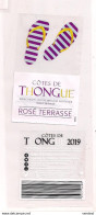 Etiquette Décollée Côtes De Thongue 2019 - Rosé Terrasse - Illustration Chaussures Tongs - - Languedoc-Roussillon