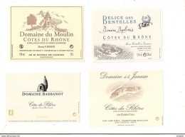 Lot D' étiquettes Côtes Du Rhône - Domaine Du Moulin, Barbanot, Duplessis, De La Janasse.... - Côtes Du Rhône