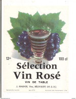 Etiquette  Sélection - Vin Rosé - J.Malher - Beuvillers - Imp. Jen Guermonprez - - Vino Rosato