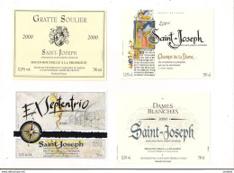 Etiquettes Saint Joseph 2000 Ex Septentrio, Gratte Soulier, Dames Blanches Et Champ De La Dame 2001 - - Rouges