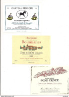 Etiquettes  Côtes Du Rhône Villages: Cuvée Alexis Gruss Château Mongin 1999, Domaine Boumianes 1999, Fond Croze - - Côtes Du Rhône