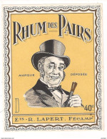 Etiquette  Rhum  Des Pairs - 40° - R.Lapert, Fécamp - - Rhum