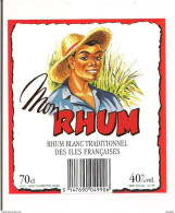 Etiquette "Mon "  Rhum  Traditionnel Des Iles Françaises  - 70 Cl - 40% - - Rum