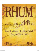 Etiquette  Rhum  Traditionnel Des Départements Français D'Outre Mer  - - Rhum