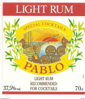 Etiquette  Rhum Light Pablo - Spécial Cocktails - - Rum