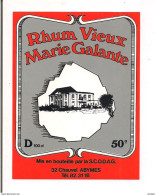 Etiquette  RHUM  Vieux  Marie Galante - 100 Cl 50° -  GUADELOUPE - Illustration Château Murat - - Rum