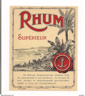 étiquette  Rhum Supérieur  - Illustration Baie De Saint-Pierre - Imprimeur Gougenheim - - Rum