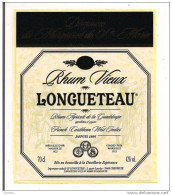 Etiquette Rhum Vieux 6 Ans LONGUETEAU - GUADELOUPE - Domaine Du Marquisat Ste Marie - 70cl 42° - - Rhum