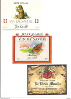 Etiquettes Décollées Rosé Gamay Et Gamay Jean Cavaillé Vin De Savoie Et Le Vieux Moulin Caves Vulliez - - Collections & Sets