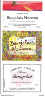 3 étiquettes Beaujolais Nouveau Thorin, Domaine Meunier à Ville Sur Jarnioux - - Beaujolais