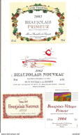 4 étiquettes Beaujolais Primeur Et Nouveau 2002 Et 2004 - Beaujolais