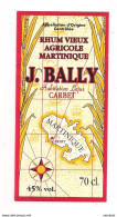 Etiquette Rhum Vieux  Agricole - J.Ball - 45% 70cl. -Habitation Lajus, Carbet - MARTINIQUE - Mis En Bouteille En 1997 - - Rhum