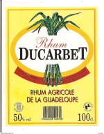 Etiquette  RHUM   DUCARBET  - Agricole 50° 100cl -  GUADELOUPE  -- - Rhum