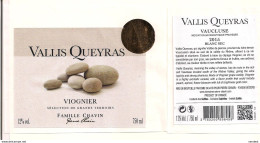 Etiquette  Décollée " Vallis Queyras " - Viognier - 2015 - Vaucluse I.G.P. - - Blancs