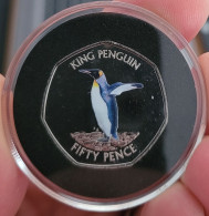 South Georgia & Sandwich Islands 50 Pence 2020. King Penguin. Diamond Finish. Mintage = 2500 Ex. - Altri – America