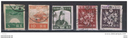 JAPAN:  1945/48  NOT  PERFORATED  -  LOT  5  USED  STAMPS  -  YV/TELL. 345//380 F - Oblitérés