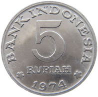 INDONESIA 5 RUPIAH 1974  #MA 103476 - Indonesien