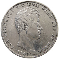 ITALY SARDINIA 5 LIRE 1849 GENUA CARLO ALBERTO 1831-1849 #MA 024483 - Piémont-Sardaigne-Savoie Italienne