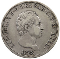 ITALY SARDINIA 5 LIRE 1828 L CARLO FELICE (1821-1831) #MA 024486 - Piamonte-Sardaigne-Savoie Italiana