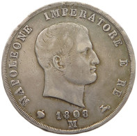 ITALY 5 LIRE 1808 M NAPOLEON I., 1805-1814 #MA 004675 - Napoleoniche